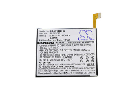 3.8V, Li-Polymer, 2500mAh, SmartPhone battery fits Wiko, Tlp15f18, Rainbow Up, Rainbow Up 4g Dual Sim Lte, 9.5Wh Mobile, SmartPhone Cameron Sino Technology Limited (Smartphone)