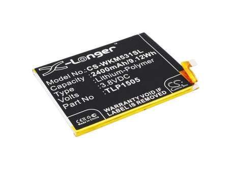 3.8V, Li-Polymer, 2400mAh, SmartPhone battery fits Wiko, Tlp1505, M531, Ridge, 9.12Wh Mobile, SmartPhone Cameron Sino Technology Limited (Suspended)