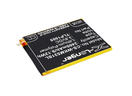 3.8V, Li-Polymer, 2400mAh, SmartPhone battery fits Wiko, Tlp1505, M531, Ridge, 9.12Wh Mobile, SmartPhone Cameron Sino Technology Limited (Suspended)