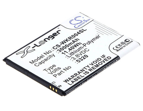 3.8V, Li-Polymer, 3000mAh, SmartPhone battery fits Casper, Wiko, 5320, Via V6, Via V6x, 11.4Wh Mobile, SmartPhone Cameron Sino Technology Limited (Smartphone)