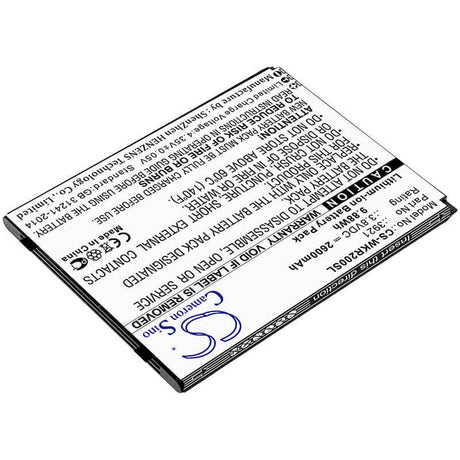 3.8V, Li-ion, 2600mAh, SmartPhone battery fits Wiko, 3921, Robby 2, 9.88Wh Mobile, SmartPhone Cameron Sino Technology Limited (Smartphone)