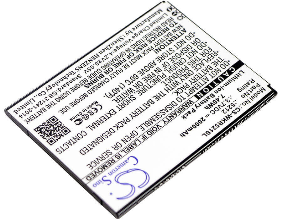 3.7V, Li-ion, 2000mAh, SmartPhone battery fits Wiko, 5212, Robby, 7.4Wh Mobile, SmartPhone Cameron Sino Technology Limited (Smartphone)