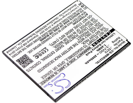 3.7V, Li-ion, 2000mAh, SmartPhone battery fits Wiko, 5212, Robby, 7.4Wh Mobile, SmartPhone Cameron Sino Technology Limited (Smartphone)