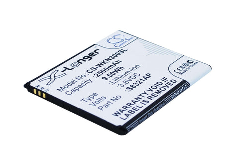 3.8V, Li-ion, 2500mAh, SmartPhone battery fits Wiko, S8321ap, N300, Slide, 9.5Wh Mobile, SmartPhone Cameron Sino Technology Limited (Smartphone)