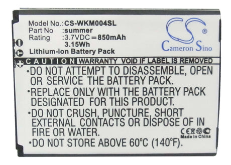 3.7V, Li-ion, 850mAh, SmartPhone battery fits Wiko, Soap, Soap, Summer, 3.15Wh Mobile, SmartPhone Cameron Sino Technology Limited (Smartphone)