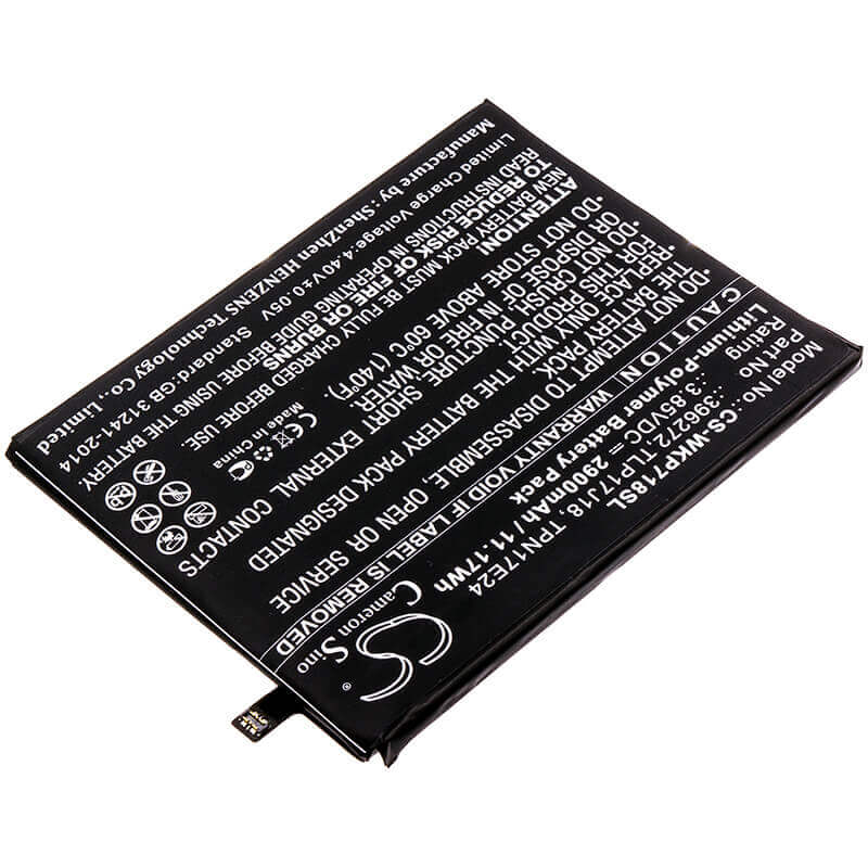3.85V, Li-Polymer, 2900mAh, SmartPhone battery fits Wiko, Bq, 396272, Strike Selfie Max, 11.17Wh Mobile, SmartPhone Cameron Sino Technology Limited (Smartphone)