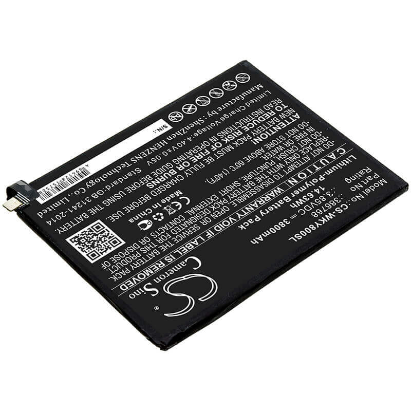 3.85V, Li-Polymer, 3800mAh, SmartPhone battery fits Wiko, 386768, W-v720, Y80, 14.63Wh Mobile, SmartPhone Cameron Sino Technology Limited (Smartphone)