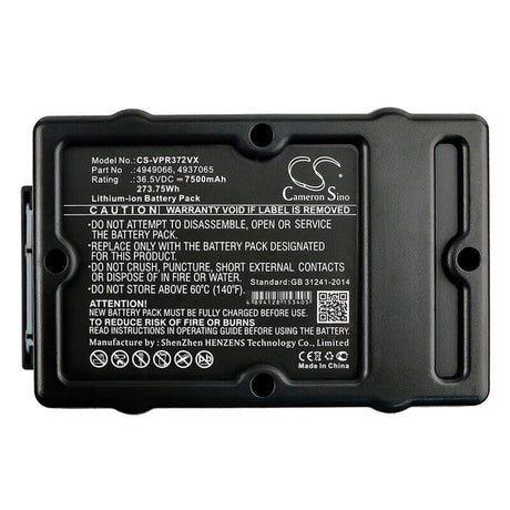 36.5V, Li-ion, 7500mAh, Lawn Mowers battery fits Wolf Garten, 4937065, Hybrid Power 37, Hybrid Power 40, 273.75Wh Lawn Mowers Cameron Sino Technology Limited (Dangerous Goods)