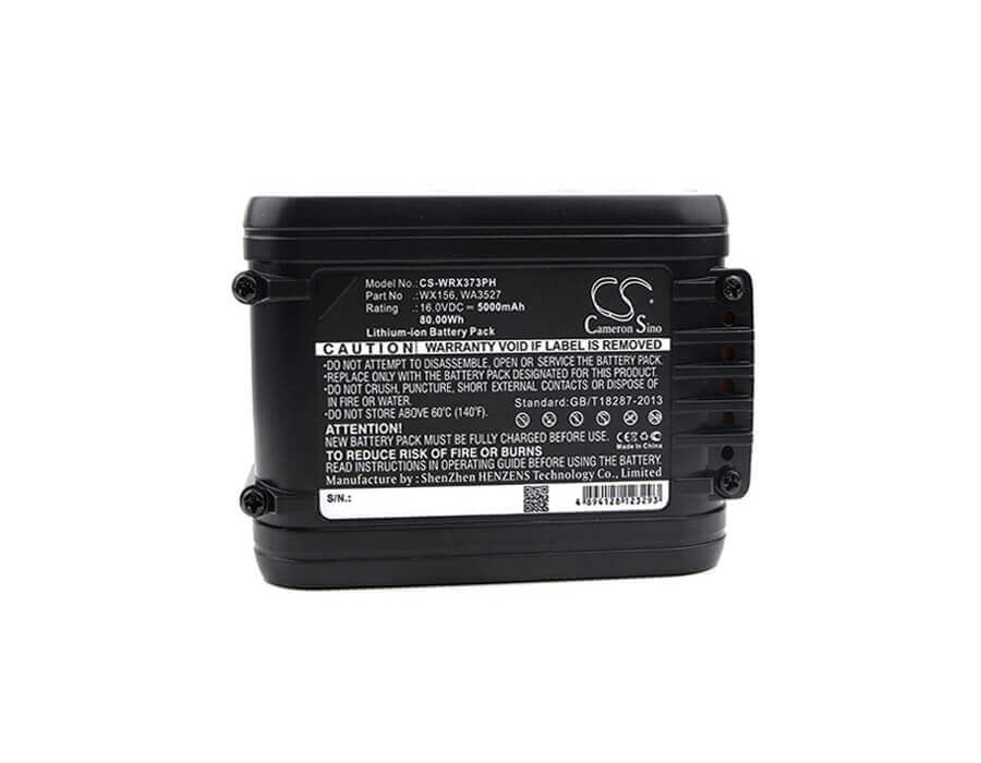16.0V, Li-ion, 5000mAh, Power Tools battery fits Worx, Wa3527, Brushless Impact 20v Max Drill, Wa3527, 80Wh Power Tools Cameron Sino Technology Limited (Power Tools)