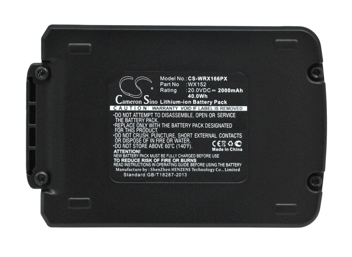 20.0V, Li-ion, 2000mAh, Power Tools battery fits Worx, Wx152, Wa3528, Wa3551.1, 40Wh Power Tools Cameron Sino Technology Limited (Power Tools)