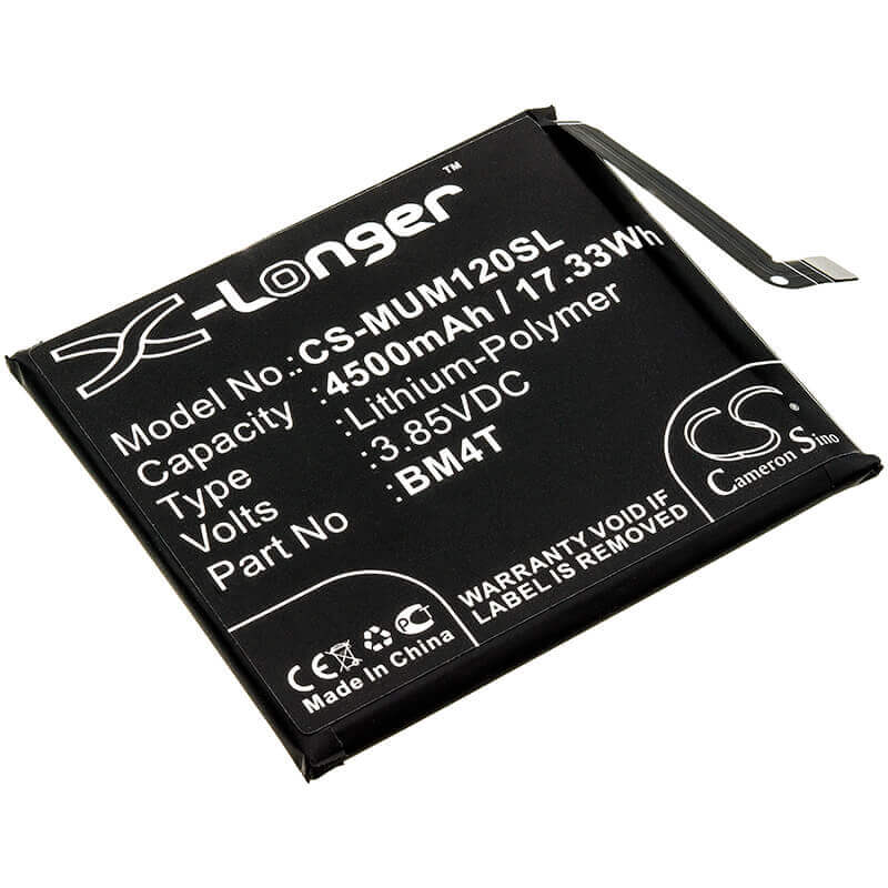 3.85V, Li-Polymer, 4500mAh, SmartPhone battery fits Xiaomi, Bm4t, 10x Pro 5g, M2004j7bc, 17.33Wh Mobile, SmartPhone Cameron Sino Technology Limited (Smartphone)