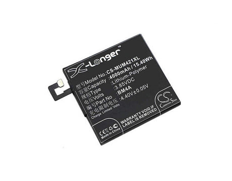 3.85V, Li-Polymer, 4000mAh, SmartPhone battery fits Xiaomi, Bm4a, 2016020, 2016021, 15.4Wh Mobile, SmartPhone Cameron Sino Technology Limited (Smartphone)