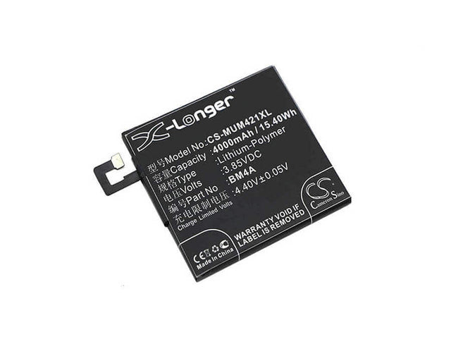 3.85V, Li-Polymer, 4000mAh, SmartPhone battery fits Xiaomi, Bm4a, 2016020, 2016021, 15.4Wh Mobile, SmartPhone Cameron Sino Technology Limited (Smartphone)