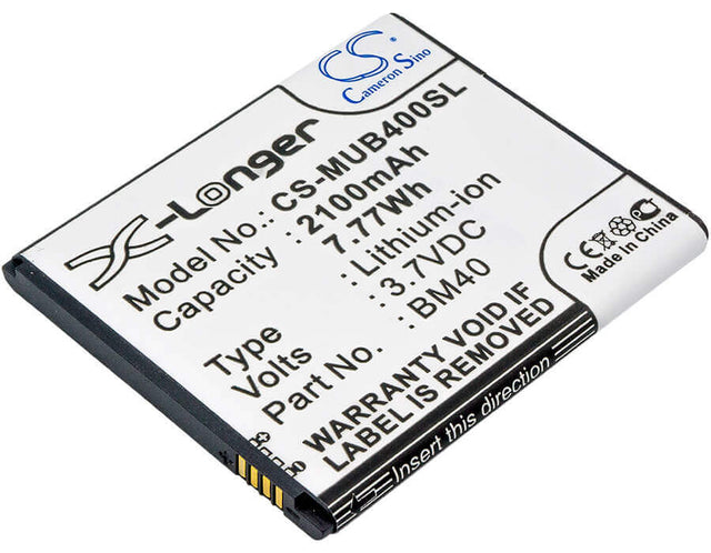 3.7V, Li-ion, 2100mAh, SmartPhone battery fits Xiaomi, Bm40, 2a, Hongmi 1s, 7.77Wh Mobile, SmartPhone Cameron Sino Technology Limited (Smartphone)