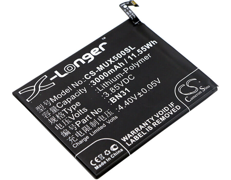 3.85V, Li-Polymer, 3000mAh, SmartPhone battery fits Xiaomi, Redmi, Bn31, M1803e6c, M1803e6e, 11.55Wh Mobile, SmartPhone Cameron Sino Technology Limited (Smartphone)
