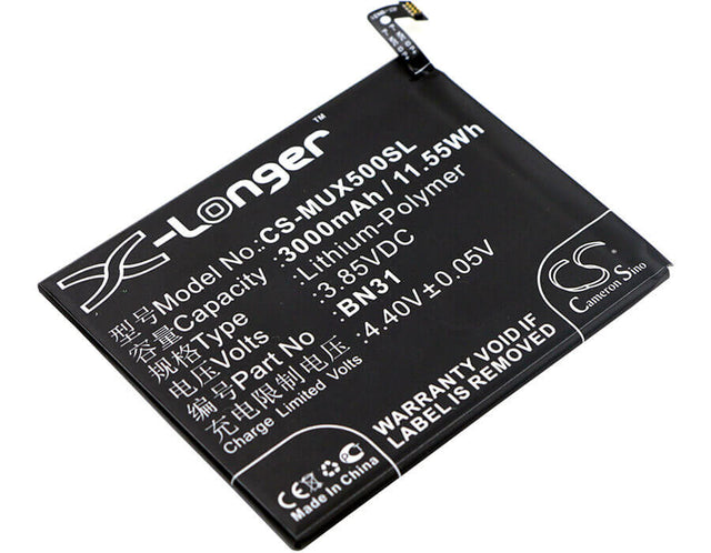 3.85V, Li-Polymer, 3000mAh, SmartPhone battery fits Xiaomi, Redmi, Bn31, M1803e6c, M1803e6e, 11.55Wh Mobile, SmartPhone Cameron Sino Technology Limited (Smartphone)