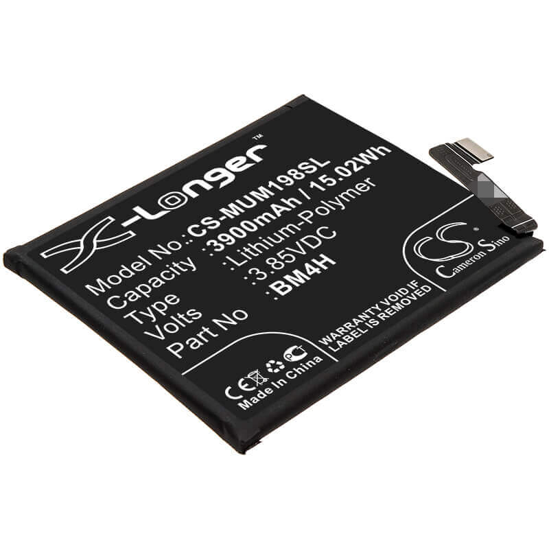 3.85V, Li-Polymer, 3900mAh, SmartPhone battery fits Xiaomi, Bm4h, 9 Pro 5g, M1908f1xe, 15.02Wh Mobile, SmartPhone Cameron Sino Technology Limited (Smartphone)