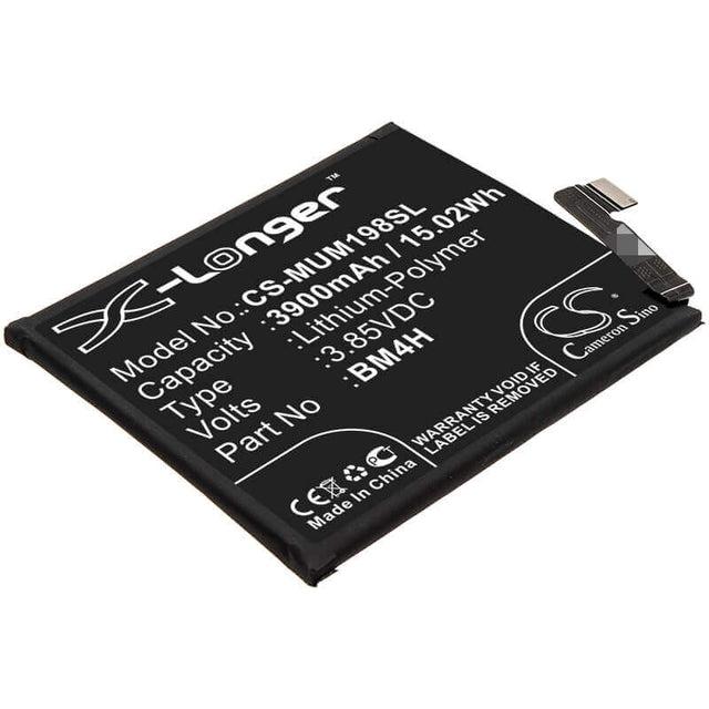 3.85V, Li-Polymer, 3900mAh, SmartPhone battery fits Xiaomi, Bm4h, 9 Pro 5g, M1908f1xe, 15.02Wh Mobile, SmartPhone Cameron Sino Technology Limited (Smartphone)