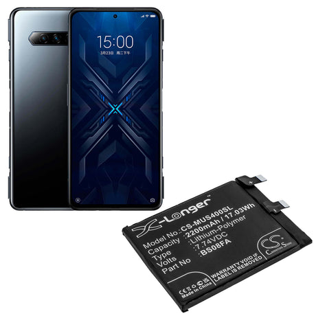 7.74V, Li-Polymer, 2200mAh, SmartPhone battery fits Xiaomi, Bs08fa, Black Shark 4, Black Shark 4 Pro, 17.03Wh Mobile, SmartPhone Cameron Sino Technology Limited (Smartphone)