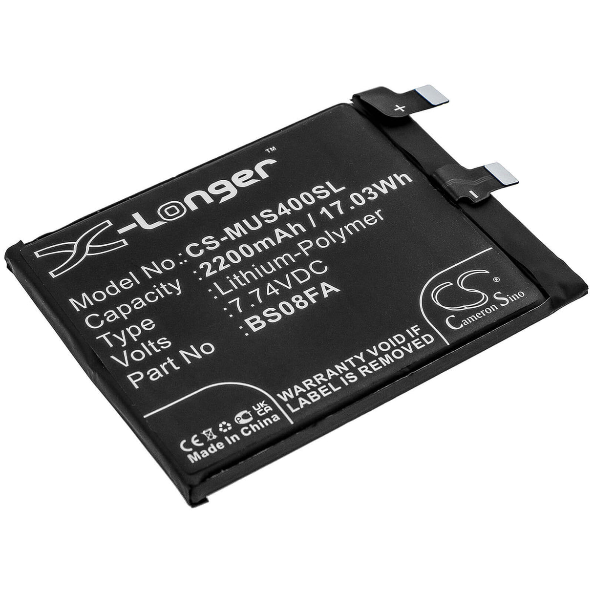 7.74V, Li-Polymer, 2200mAh, SmartPhone battery fits Xiaomi, Bs08fa, Black Shark 4, Black Shark 4 Pro, 17.03Wh Mobile, SmartPhone Cameron Sino Technology Limited (Smartphone)