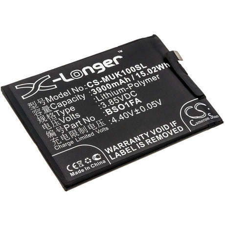 3.85V, Li-Polymer, 3900mAh, SmartPhone battery fits Xiaomi, Bso1fa, Black Shark, Black Shark Dual Sim, 15.02Wh Mobile, SmartPhone Cameron Sino Technology Limited (Smartphone)