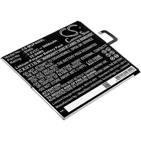 3.8V, Li-Polymer, 5800mAh, Tablet battery fits Xiaomi, Bn60, Clover, M1806d9e, 22.04Wh Tablet Cameron Sino Technology Limited