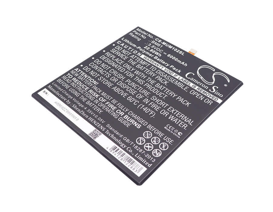 3.8V, Li-Polymer, 6000mAh, Tablet battery fits Xiaomi, Bm61, A2015716, Gd4250, 22.80Wh Tablet Cameron Sino Technology Limited