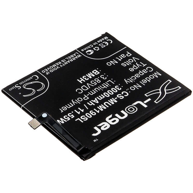 3.85V, Li-Polymer, 3000mAh, SmartPhone battery fits Xiaomi, Bm3h, M1901f9e, M1901f9t, 11.55Wh Mobile, SmartPhone Cameron Sino Technology Limited (Smartphone)