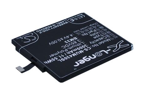 3.85V, Li-Polymer, 3000mAh, SmartPhone battery fits Xiaomi, Bm33, M4i, X9, 11.55Wh Mobile, SmartPhone Cameron Sino Technology Limited (Smartphone)