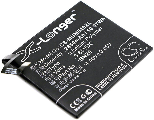 3.85V, Li-Polymer, 2850mAh, SmartPhone battery fits Xiaomi, Bn20, Meri, Mi 5c, 10.97Wh Mobile, SmartPhone Cameron Sino Technology Limited (Smartphone)