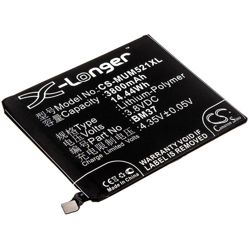 3.8V, Li-Polymer, 3800mAh, SmartPhone battery fits Xiaomi, Bm37 ( China Version ), Mi 5s Plus ( China Version ), Mi 5s Plus Premium Edition ( C, 14.44Wh Mobile, SmartPhone Cameron Sino Technology Limited (Smartphone)