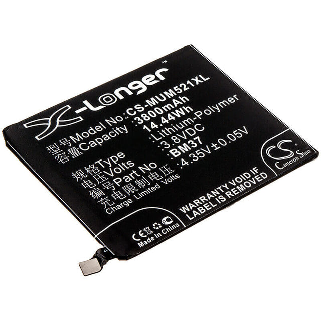 3.8V, Li-Polymer, 3800mAh, SmartPhone battery fits Xiaomi, Bm37 ( China Version ), Mi 5s Plus ( China Version ), Mi 5s Plus Premium Edition ( C, 14.44Wh Mobile, SmartPhone Cameron Sino Technology Limited (Smartphone)