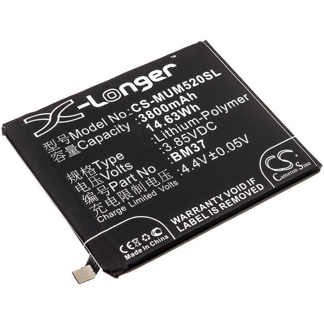 3.85V, Li-Polymer, 3800mAh, SmartPhone battery fits Xiaomi, Bm37 ( International Versino ), Mi 5s Plus ( International Ver, Mi 5s Plus Premium Edition ( I, 14.63Wh Mobile, SmartPhone Cameron Sino Technology Limited (Smartphone)