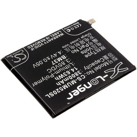 3.85V, Li-Polymer, 3800mAh, SmartPhone battery fits Xiaomi, Bm37 ( International Versino ), Mi 5s Plus ( International Ver, Mi 5s Plus Premium Edition ( I, 14.63Wh Mobile, SmartPhone Cameron Sino Technology Limited (Smartphone)