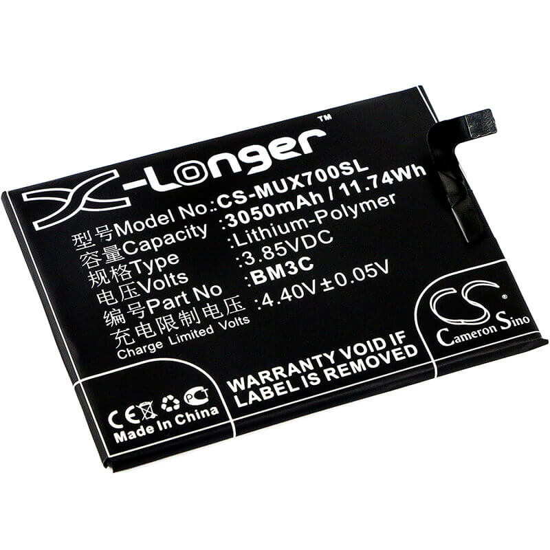3.85V, Li-Polymer, 3050mAh, SmartPhone battery fits Xiaomi, Bm3c, Mi 7, 11.74Wh Mobile, SmartPhone Cameron Sino Technology Limited (Smartphone)