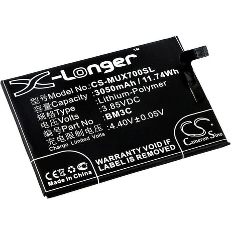 3.85V, Li-Polymer, 3050mAh, SmartPhone battery fits Xiaomi, Bm3c, Mi 7, 11.74Wh Mobile, SmartPhone Cameron Sino Technology Limited (Smartphone)