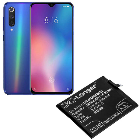 3.85V, Li-Polymer, 2850mAh, SmartPhone battery fits Xiaomi, Bm3m, Mi 9se, 10.97Wh Mobile, SmartPhone Cameron Sino Technology Limited (Smartphone)