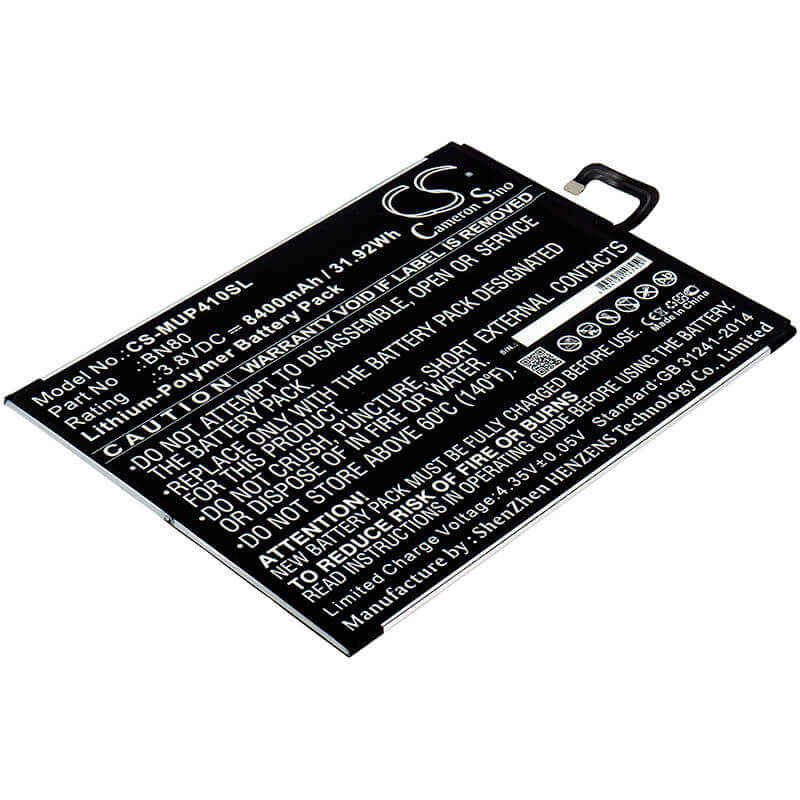 3.8V, Li-Polymer, 8400mAh, Tablet battery fits Xiaomi, Bn80, Mi Pad 4 Plus, 31.92Wh Tablet Cameron Sino Technology Limited