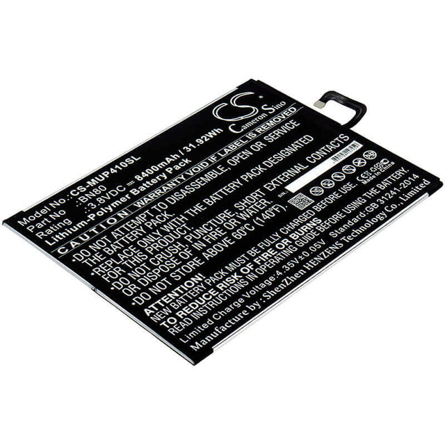 3.8V, Li-Polymer, 8400mAh, Tablet battery fits Xiaomi, Bn80, Mi Pad 4 Plus, 31.92Wh Tablet Cameron Sino Technology Limited