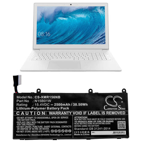 Battery For Xiaomi, Mi Ruby 15.6 15.4v, 2500mah - 38.50wh Notebook, Laptop Cameron Sino Technology Limited   