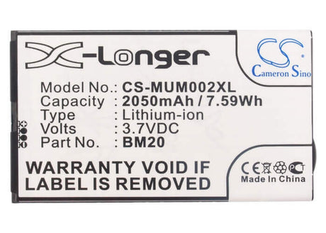3.7V, Li-ion, 2050mAh, SmartPhone battery fits Xiaomi, Bm20, 2s, M2, 7.59Wh Mobile, SmartPhone Cameron Sino Technology Limited (Smartphone)