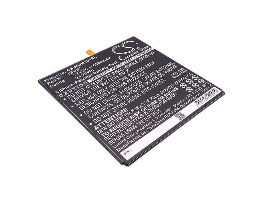 3.8V, Li-Polymer, 6500mAh, Tablet battery fits Xiaomi, Bm60, A0101, A0101 16gb, 24.70Wh Tablet Cameron Sino Technology Limited