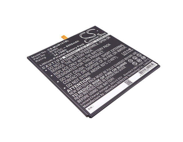 3.8V, Li-Polymer, 6500mAh, Tablet battery fits Xiaomi, Bm60, A0101, A0101 16gb, 24.70Wh Tablet Cameron Sino Technology Limited