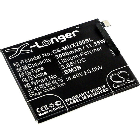 3.85V, Li-Polymer, 3000mAh, SmartPhone battery fits Xiaomi, Bm3b, M1803d5xa, M1803d5xc, 11.55Wh Mobile, SmartPhone Cameron Sino Technology Limited (Smartphone)