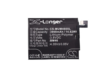 3.8V, Li-Polymer, 3900mAh, SmartPhone battery fits Redmi, Xiaomi, Bm46, 14.82Wh Mobile, SmartPhone Cameron Sino Technology Limited (Smartphone)