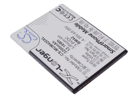 3.8V, Li-ion, 3200mAh, SmartPhone battery fits Xiaomi, Bm42, Note, 12.16Wh Mobile, SmartPhone Cameron Sino Technology Limited (Smartphone)