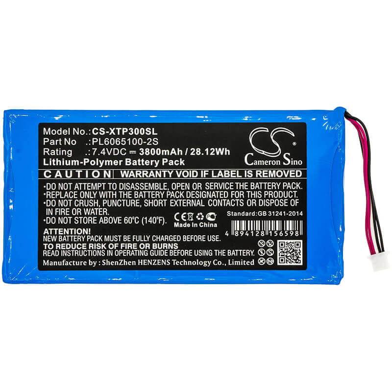 7.4V, Li-Polymer, 3800mAh, Diagnostic Scanner battery fits Xtool, Pl6065100-2s, Ez300 Pro, I80 Pad, 28.12Wh Diagnostic Scanner Cameron Sino Technology Limited