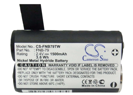 2.4V, Ni-MH, 1500mAh, Two-Way Radio battery fits Yaesu, Fnb-79, Vr-120, Vr-120d, 3.6Wh Two-Way Radio Cameron Sino Technology Limited