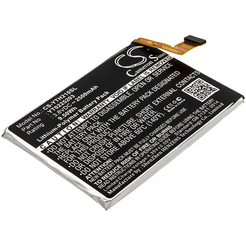3.8V, Li-Polymer, 2500mAh, SmartPhone battery fits Yota, Yt0225023, Yotaphone 2, 9.5Wh Mobile, SmartPhone Cameron Sino Technology Limited (Smartphone)