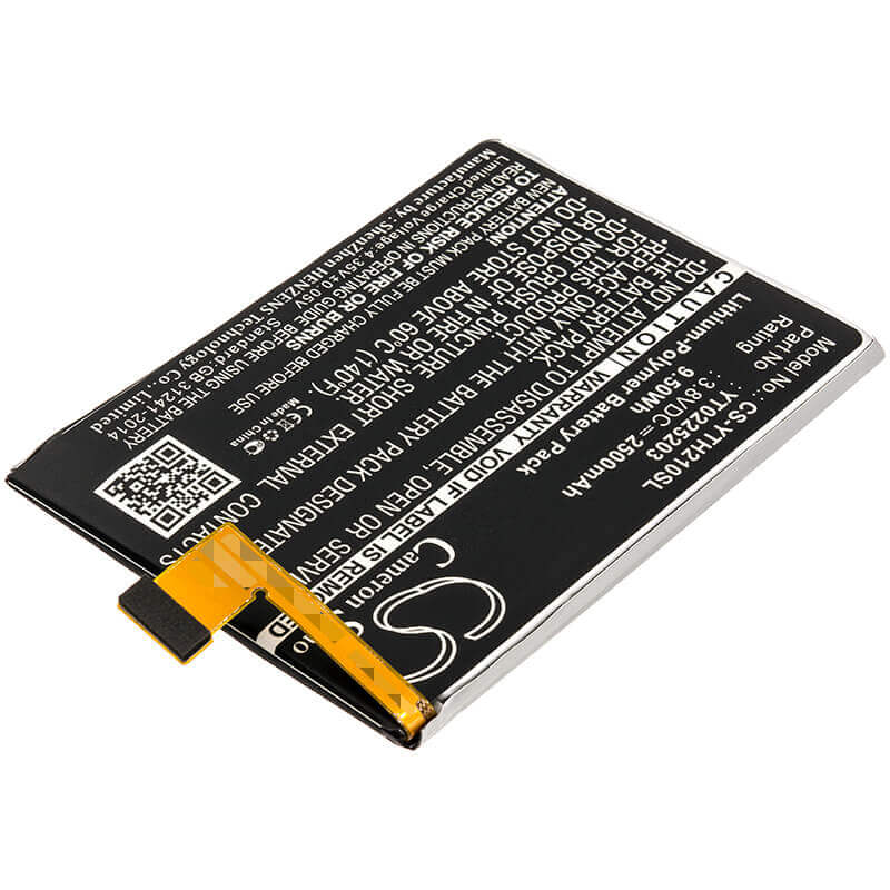 3.8V, Li-Polymer, 2500mAh, SmartPhone battery fits Yota, Yt0225023, Yotaphone 2, 9.5Wh Mobile, SmartPhone Cameron Sino Technology Limited (Smartphone)